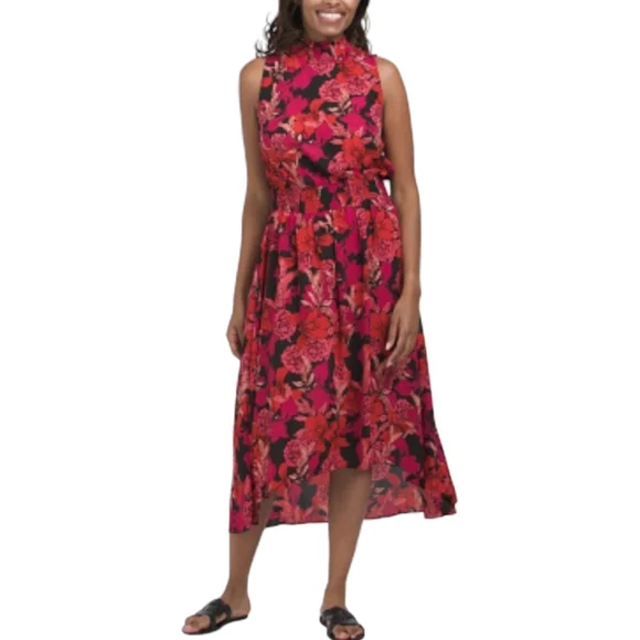 NANETTE LEPORE Floral Print High-Low  Midi Dress - Size 12 - Picture 4 of 14